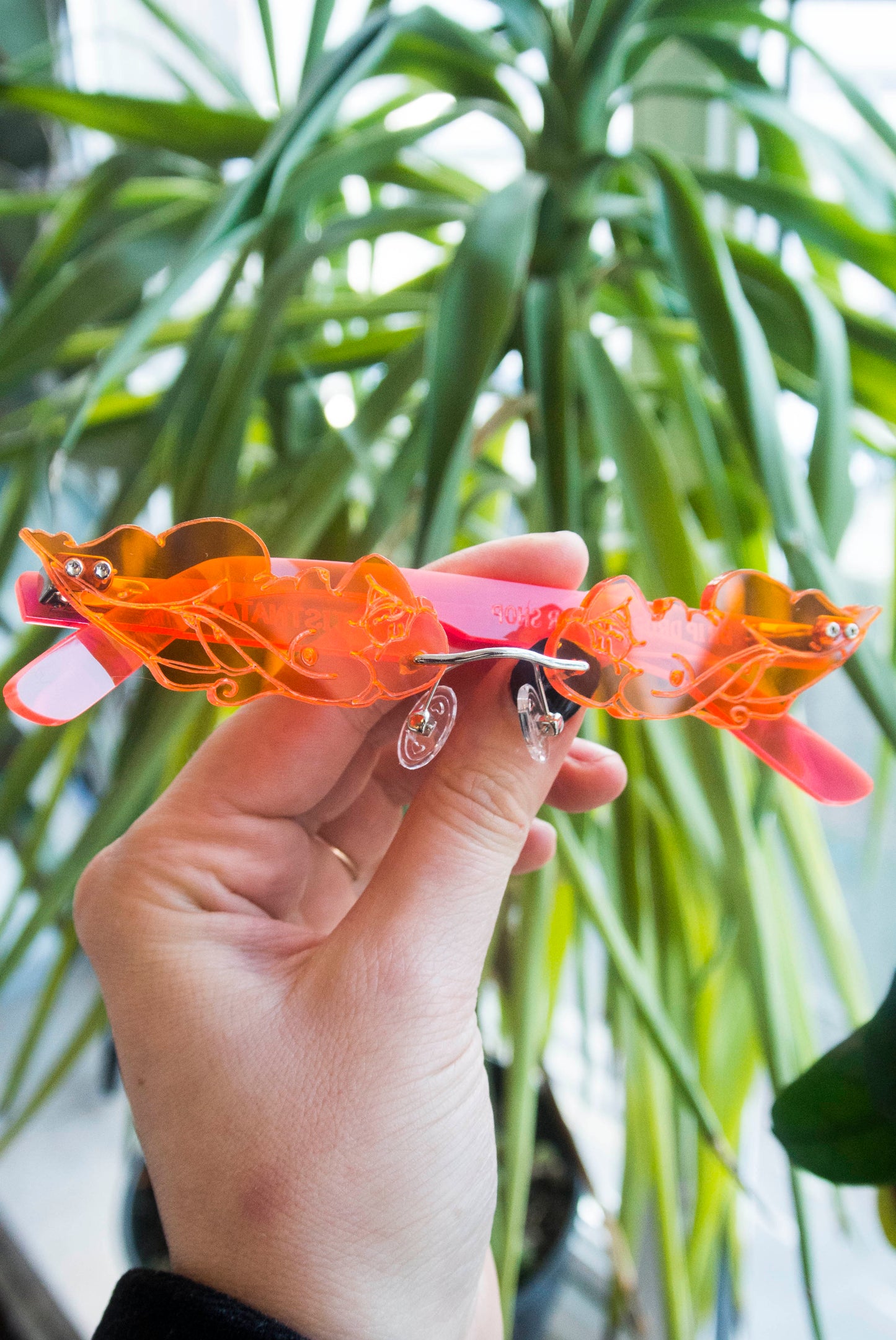 Glasses shaped like reclining women