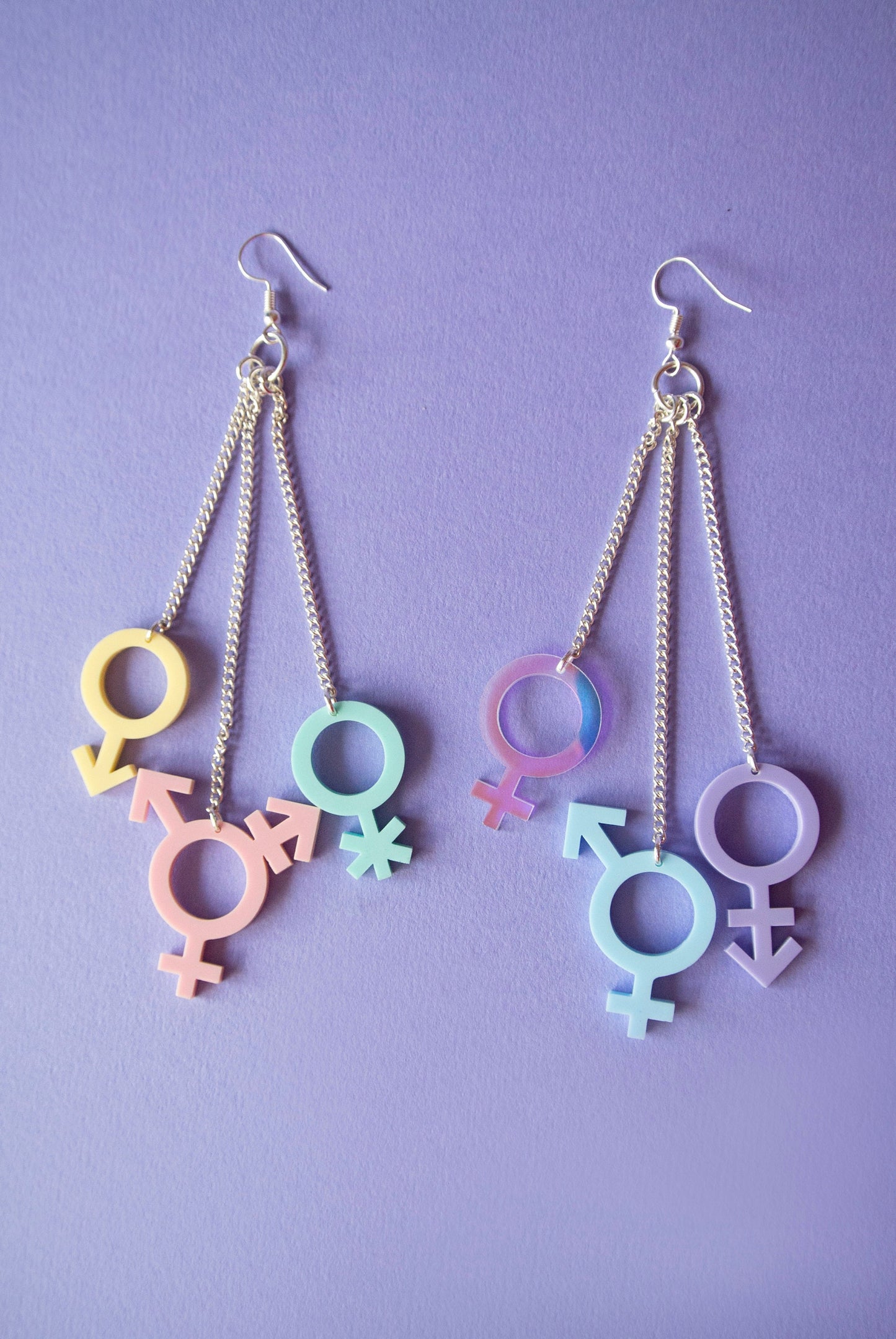 Gender Symbol Cascade Earrings