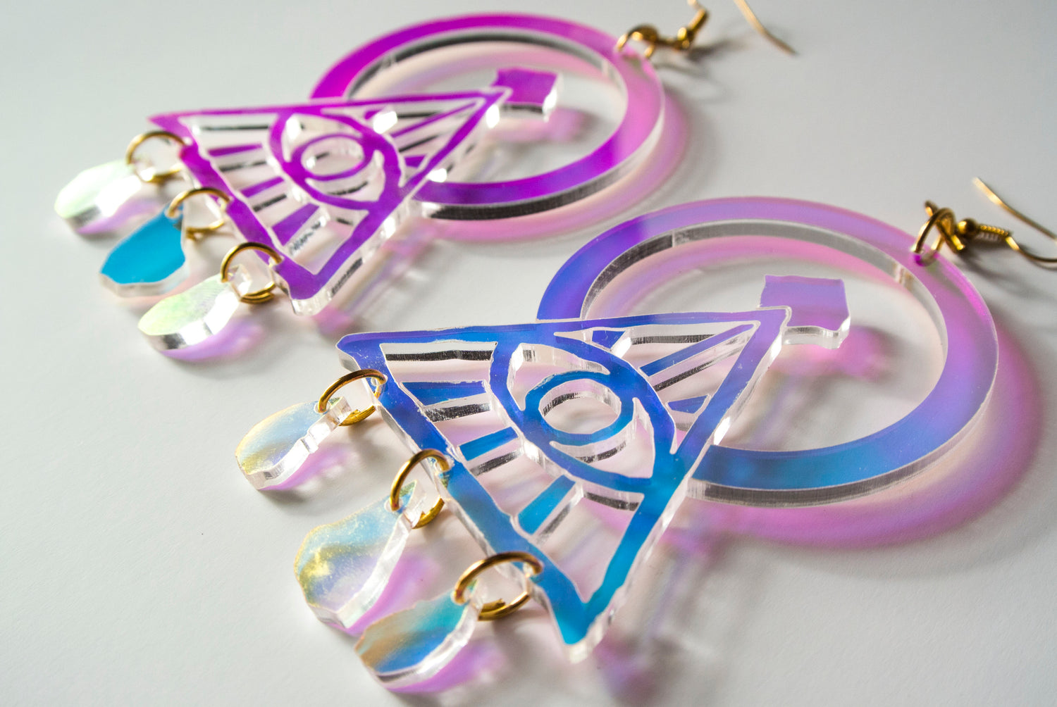 illuminati earrings in iridescent by animalhair