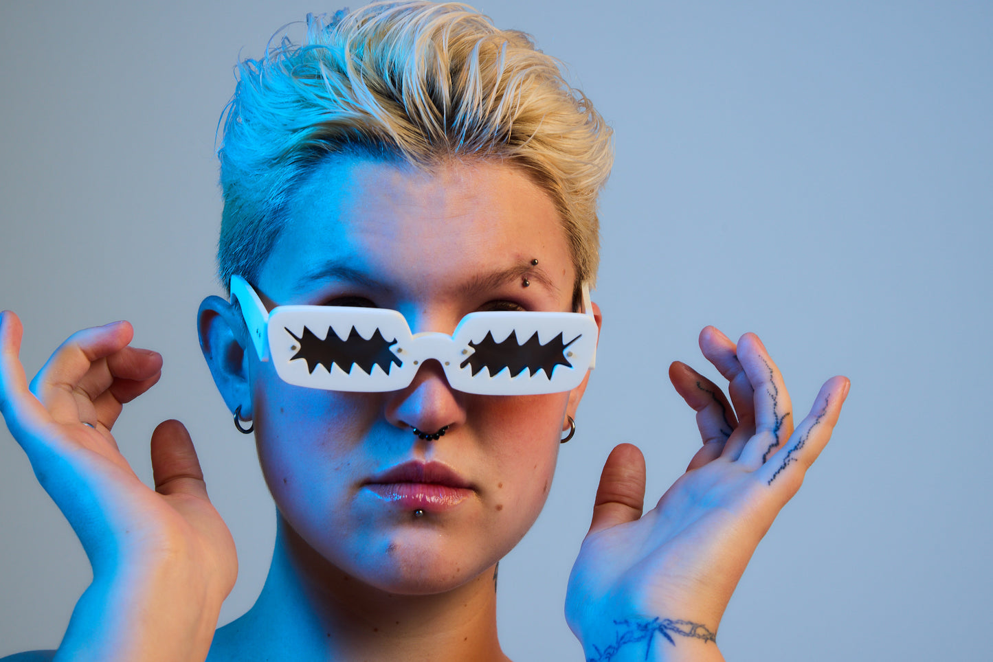 SAMPLE SALE White Zig Zag Sunglasses
