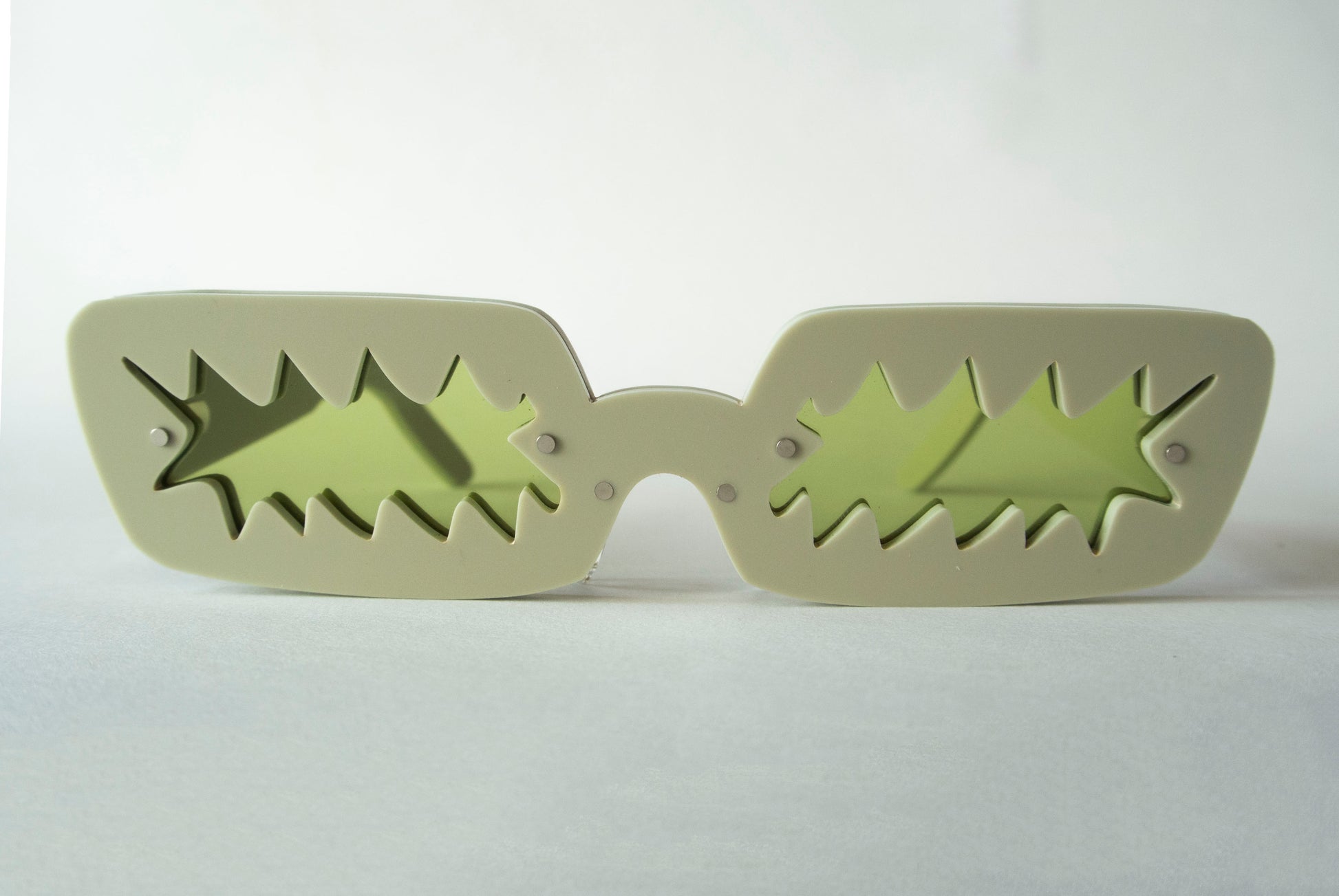 Sage green matte zigzag sunglasses by animalhair