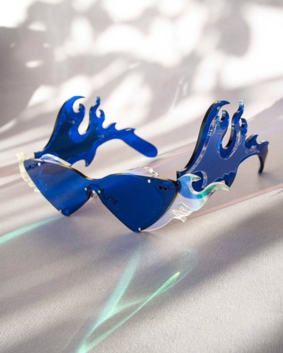 Custom made glasses in blue flame by animalhar