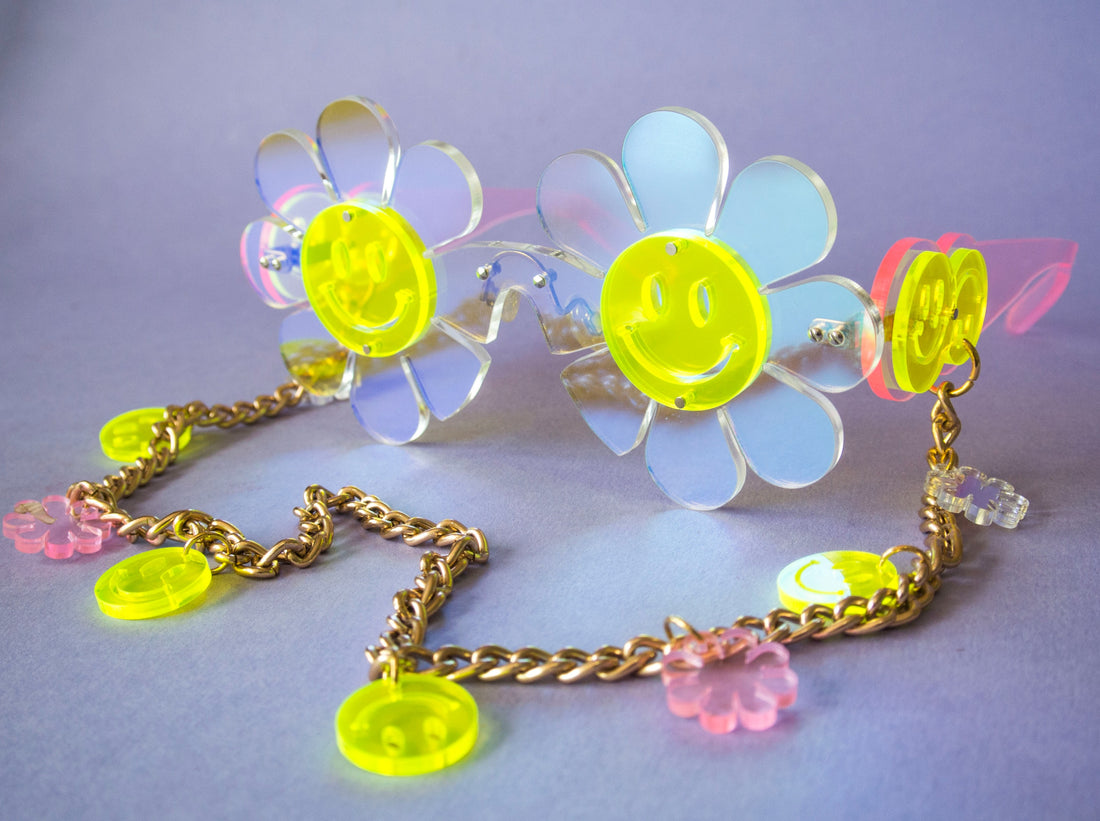 Acid party daisy glasses by animalhair