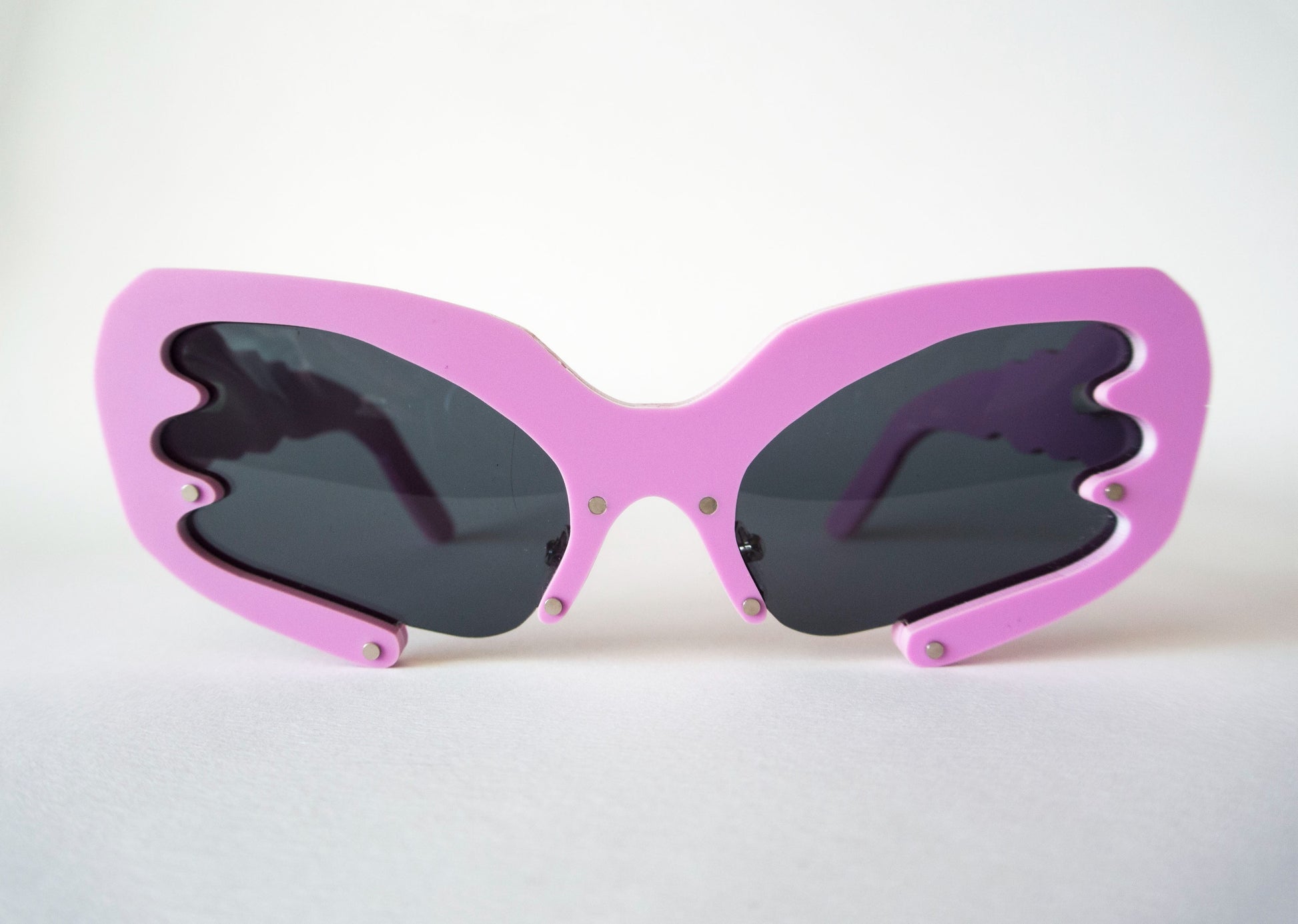 pink buggy sunglasses with black lenses by animalhair