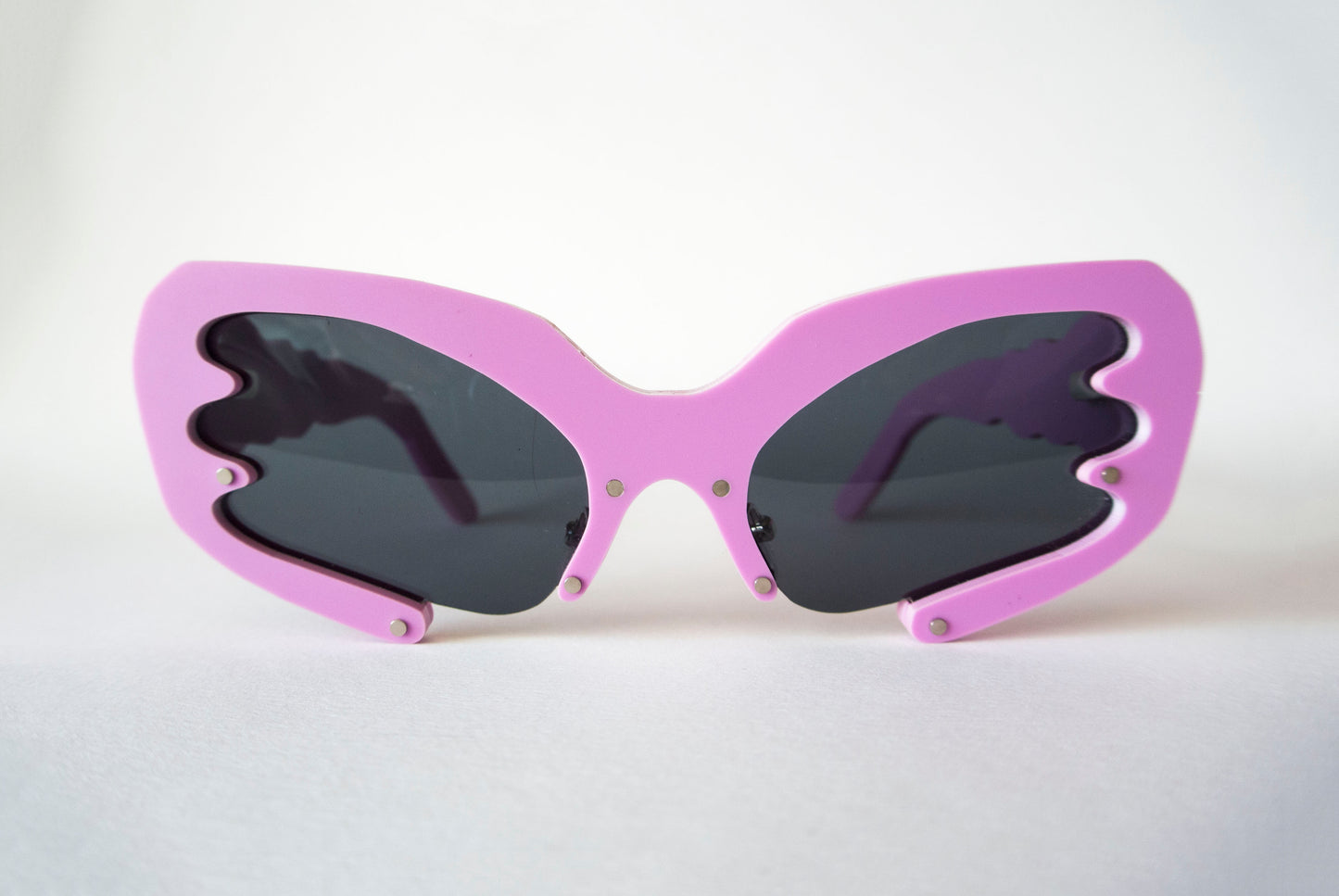 pink buggy sunglasses with black lenses by animalhair