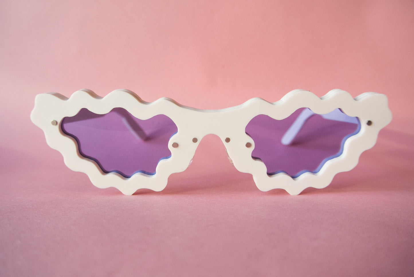 front view of a pair of designer sunglasses by Anna Mulhearn