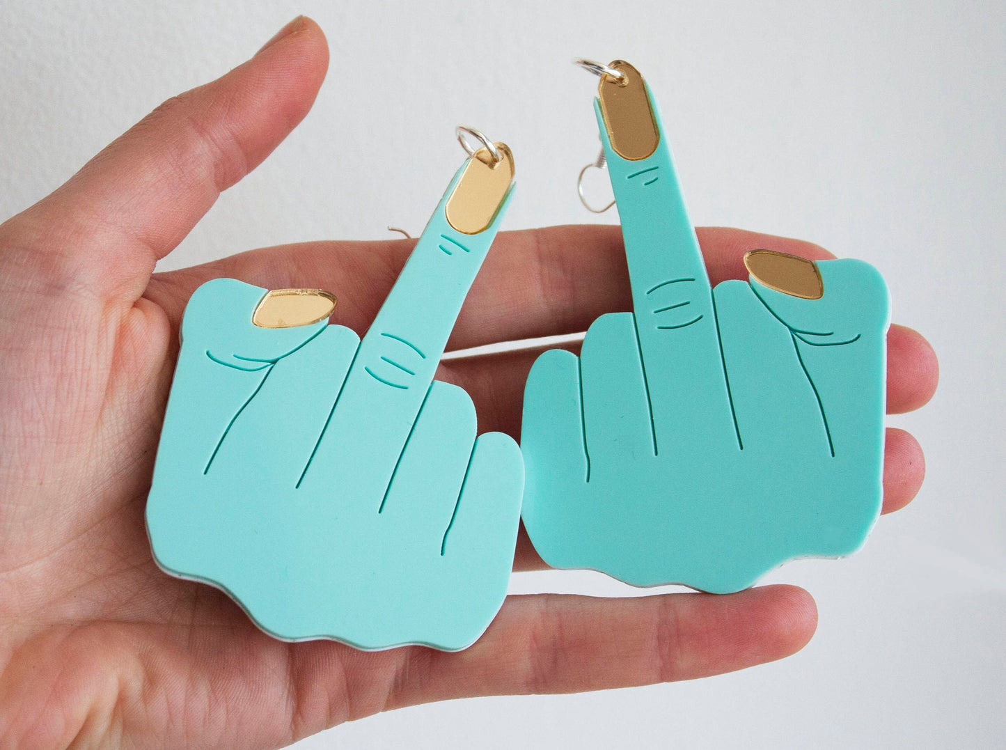 Large Middle finger earrings in 4 colours