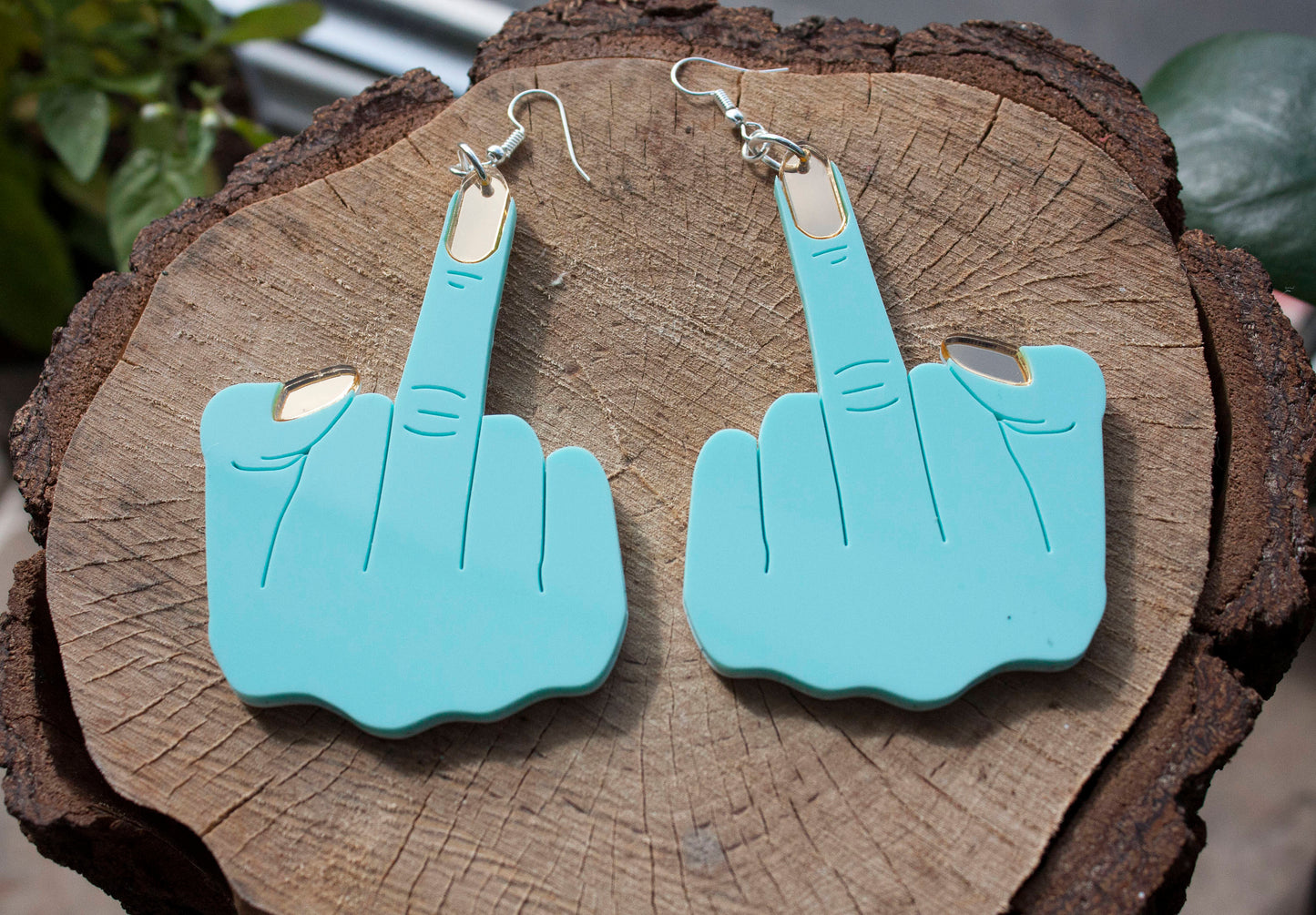 Large Middle finger earrings in 4 colours