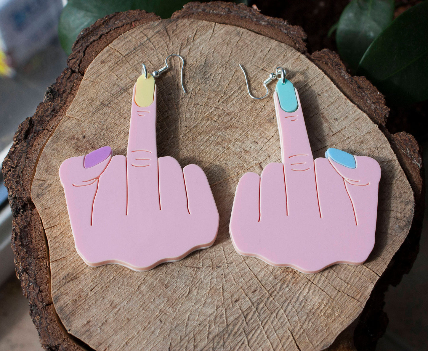 Large Middle finger earrings in 4 colours
