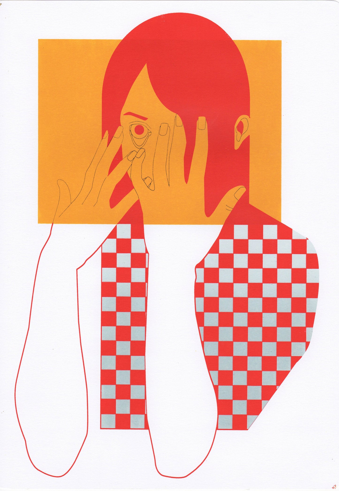 Hair Girl Screen Print A3