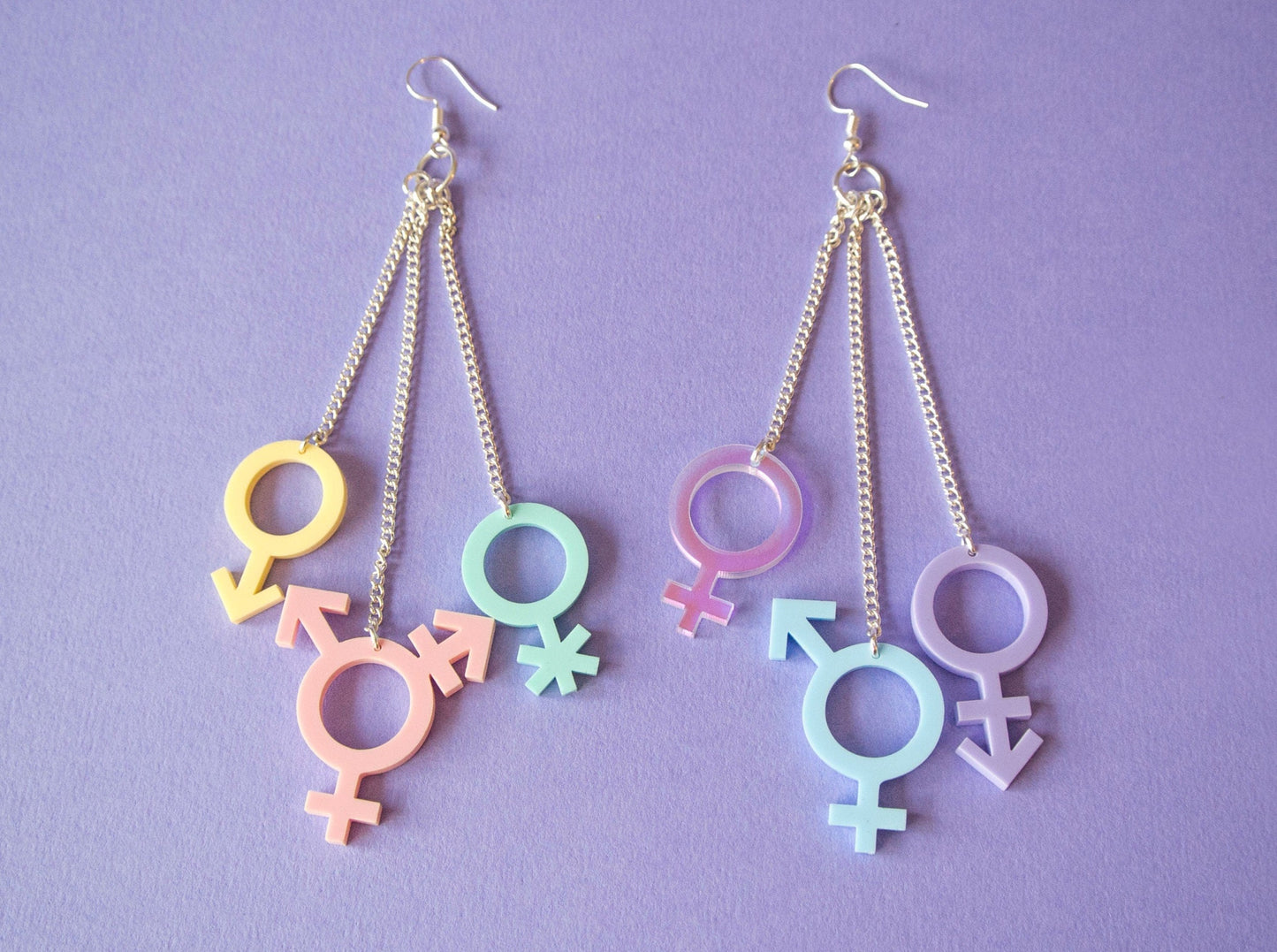 Gender Symbol Cascade Earrings