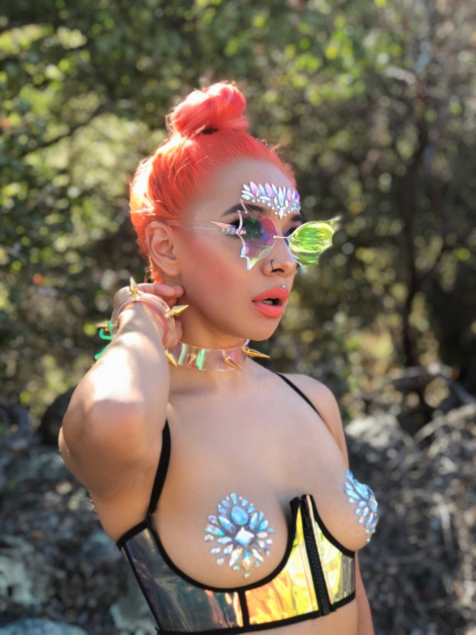 Iridescent Bat Wing Glasses