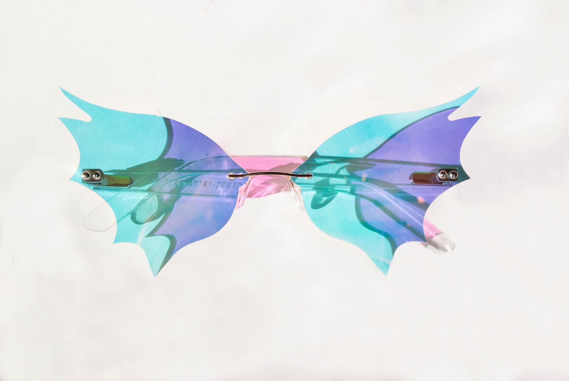 Iridescent bat wing glasses