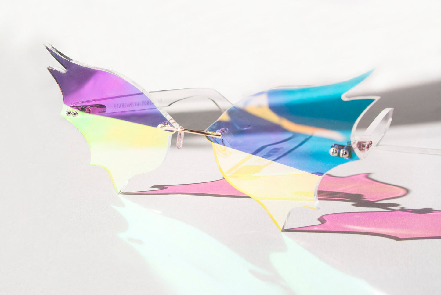 Iridescent Bat Wing Glasses