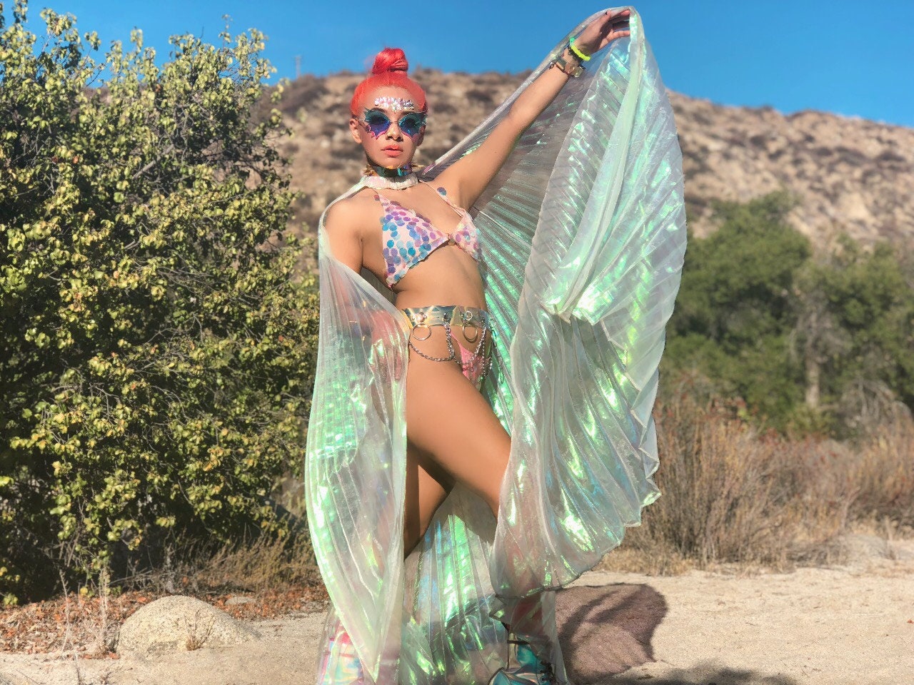 Iridescent Bat Wing Glasses