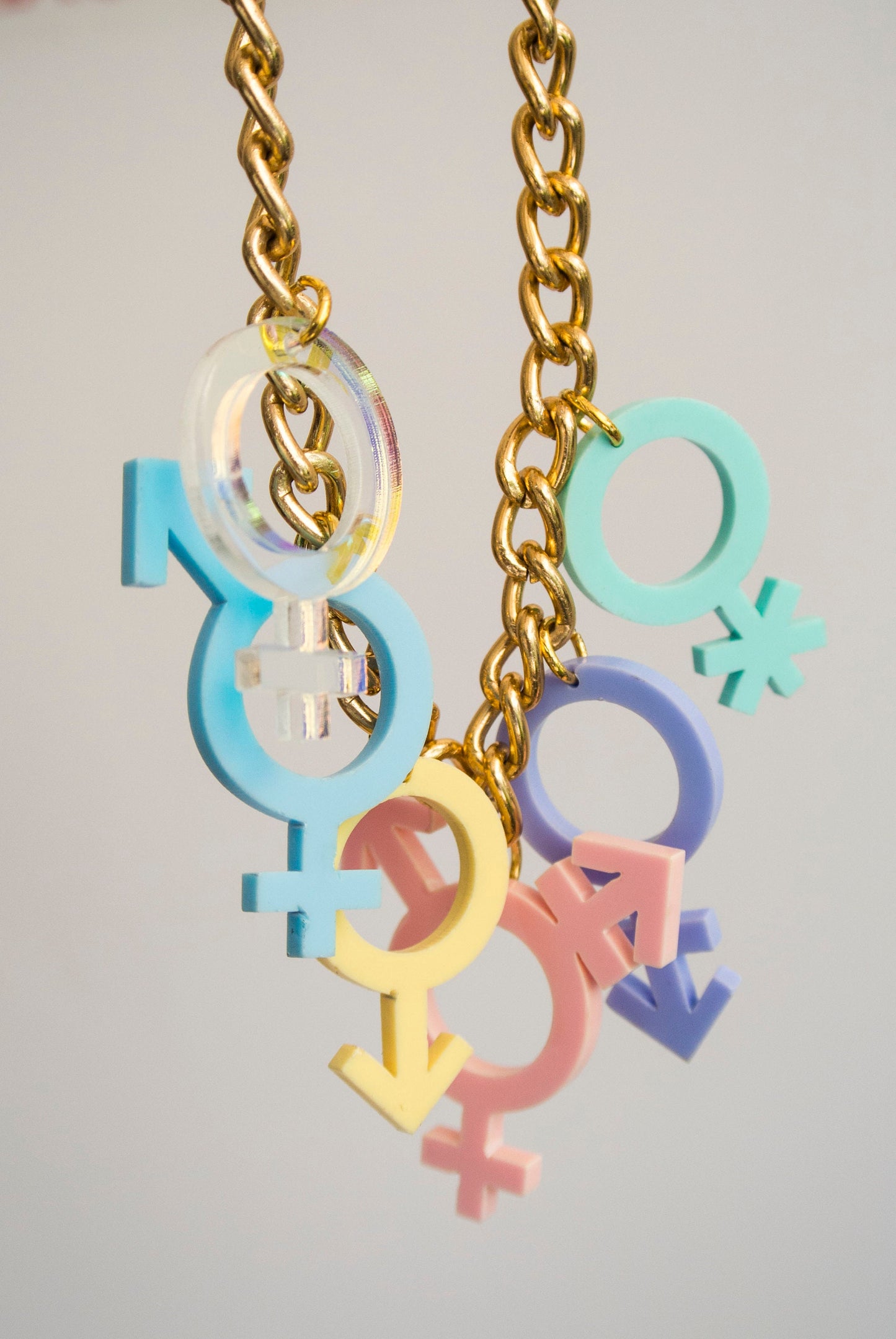 Gender Symbol Cascade Necklace