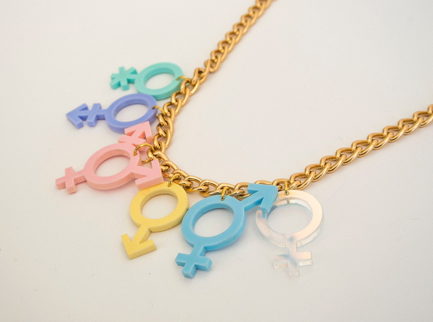 Gender Symbol Cascade Necklace