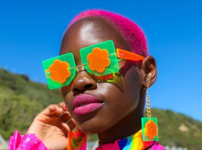 Groovy baby flower G_IRL Zine colab glasses