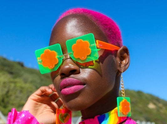 Groovy baby flower G_IRL Zine colab glasses