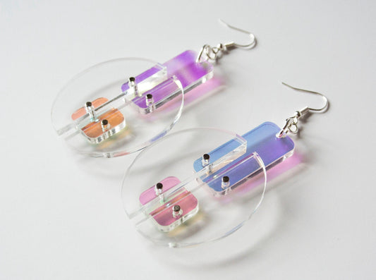 Geometric Oval Earrings